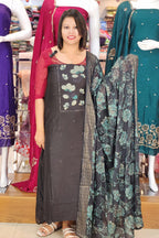 STYLISH VICHITRA SUITS WITH  LAZER BRASSO  PRINTED DUPATTA @999/- N2643