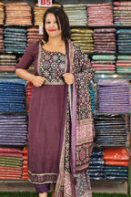 BUDGETED SEMI SILK SALWAR SUITS @645/-  N2626