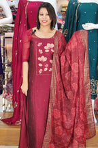 STYLISH VICHITRA SUITS WITH  LAZER BRASSO  PRINTED DUPATTA @999/- N2643