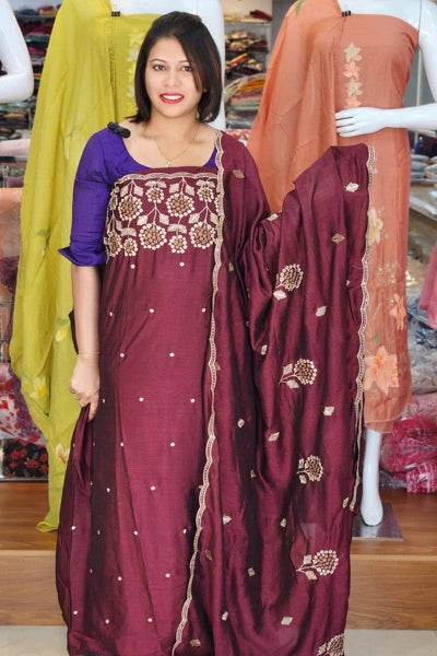 AWESOME SEMI SILK SALWAR SUITS @840/-  N2623
