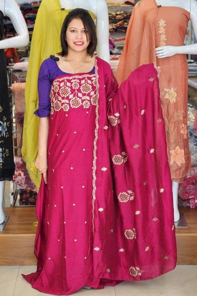 AWESOME SEMI SILK SALWAR SUITS @999/-  N2623