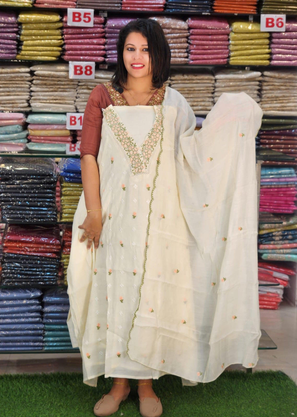 STYLISH MUL CHNADERI SALWAR SUITS @999/- N2792