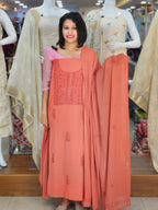 LUCKNOWI EMBROIDERY WORKED PURE GEORGETTE SALWAR SUITS @1495/-  N2800