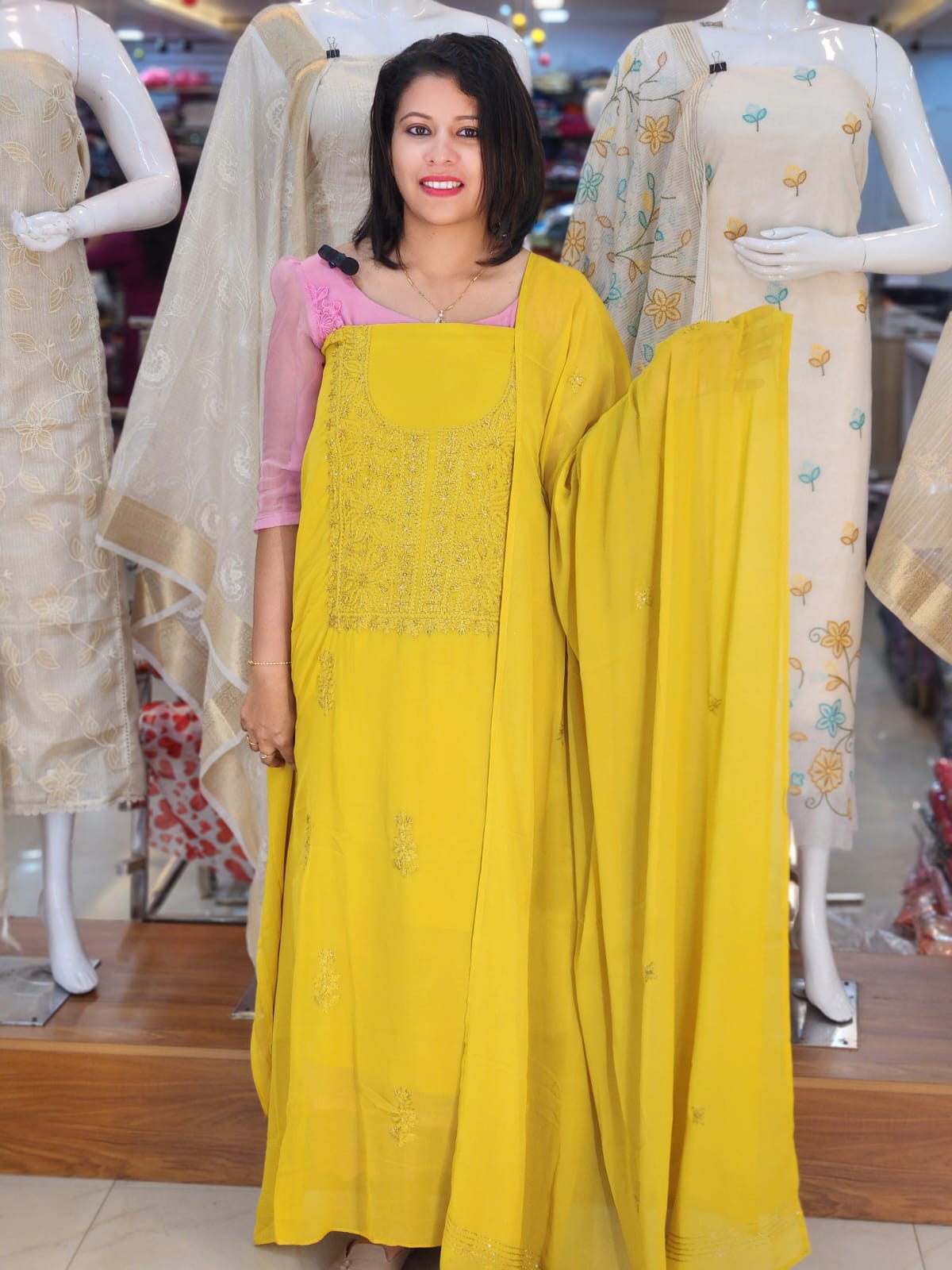 LUCKNOWI EMBROIDERY WORKED PURE GEORGETTE SALWAR SUITS @1495/-  N2800
