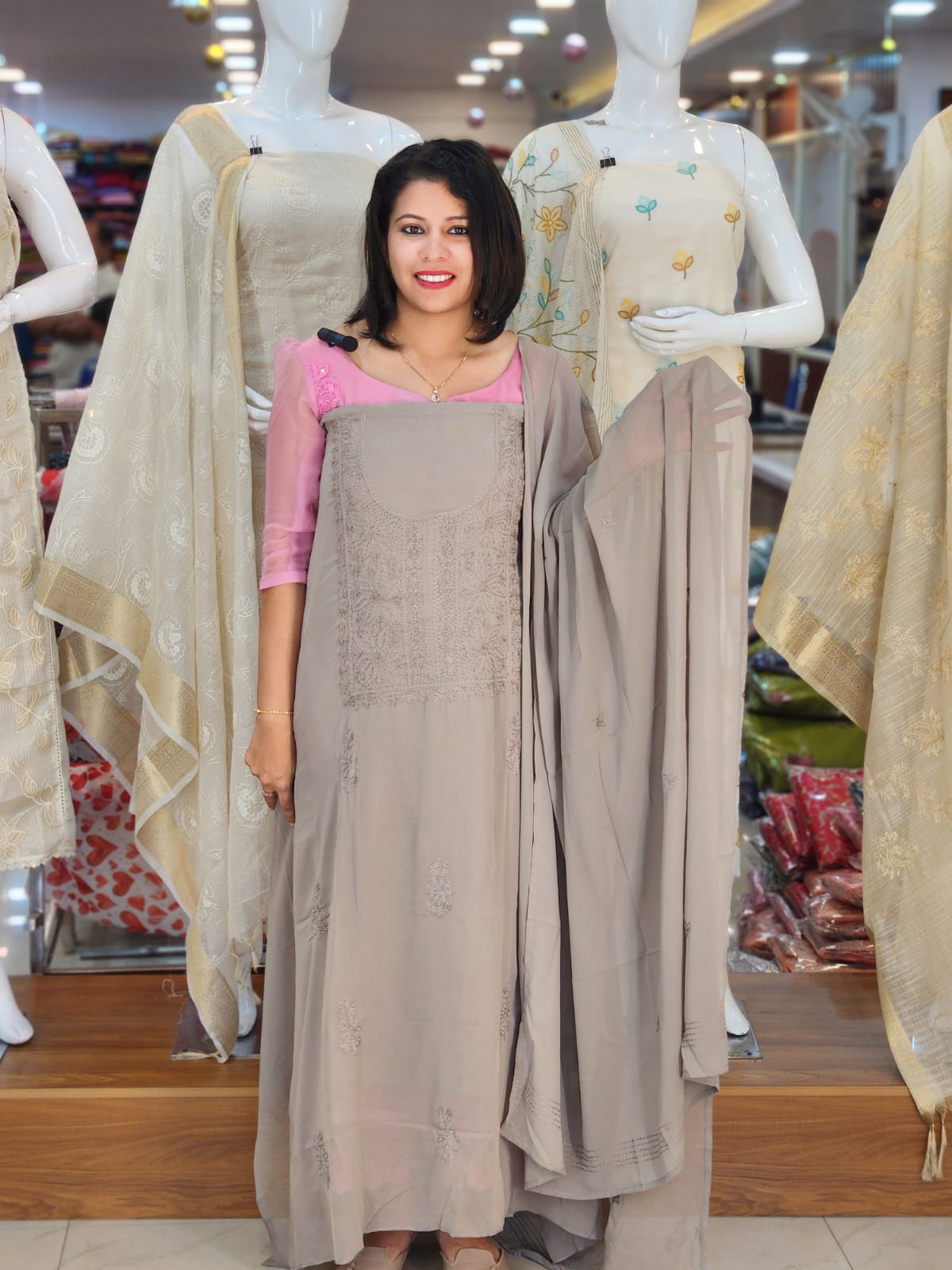 LUCKNOWI EMBROIDERY WORKED PURE GEORGETTE SALWAR SUITS @1495/-  N2800