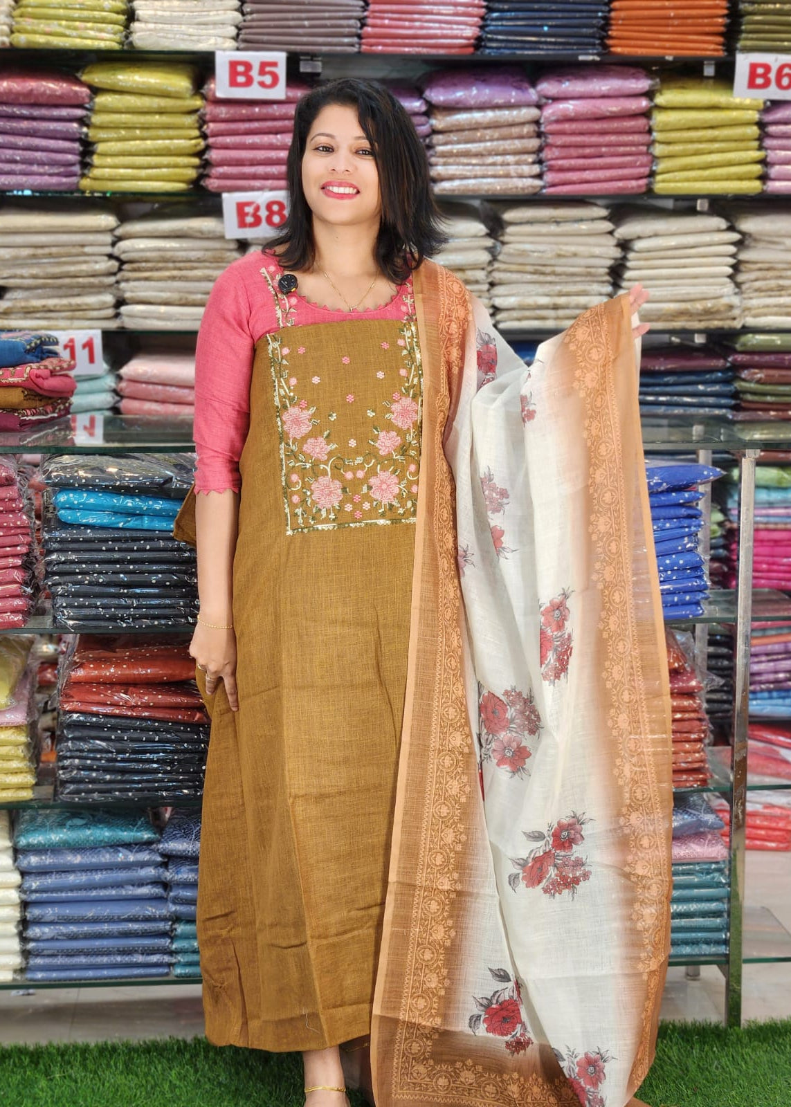 JUTE LINEN SALWAR SUITS @999/- N2775