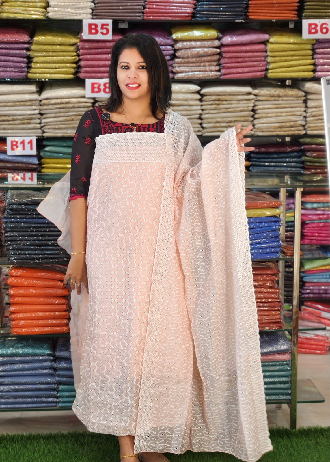 AWESOME CUT WORKED CHANDERI SALWAR SUITS @860/- N2807