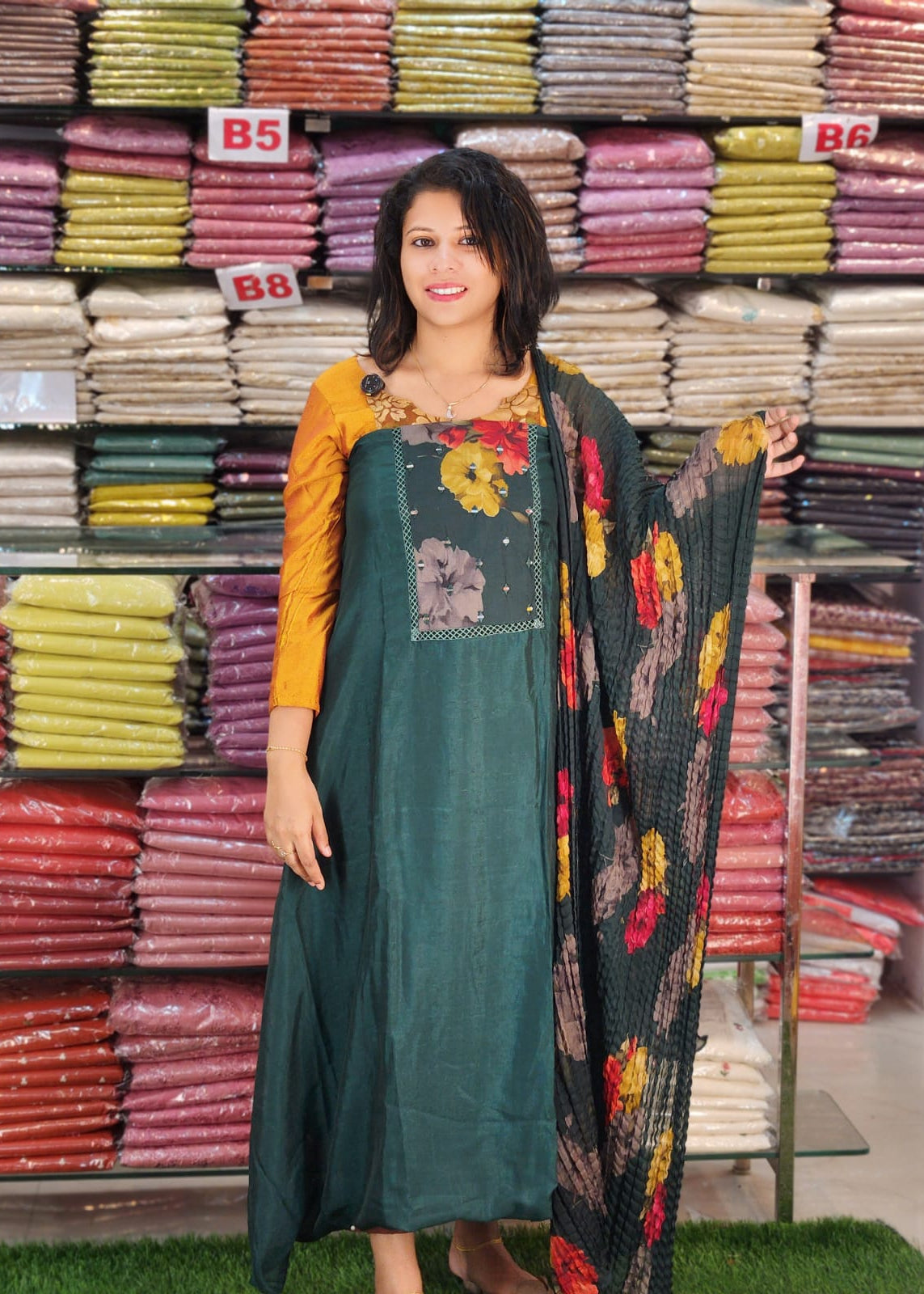 BUDGETED SEMI SILK SLWAR SUITS @840/- N2780