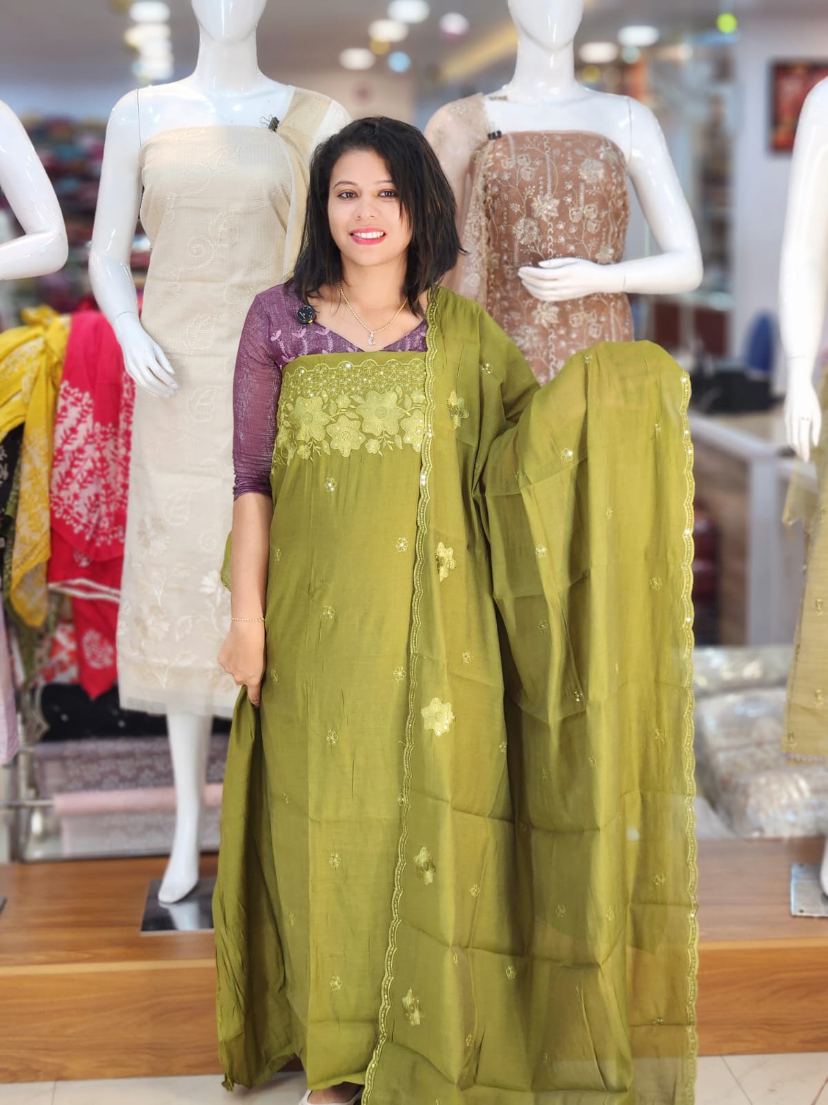 AWESOME MUL CHANDERI  SALWAR SUITS @1299/- N2793