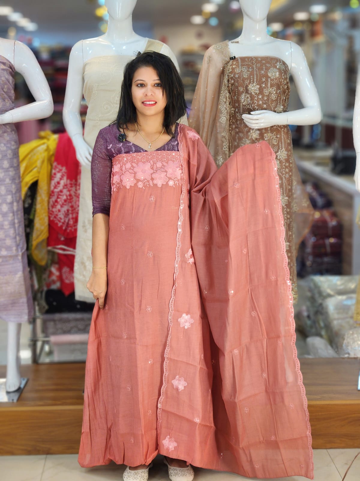 AWESOME MUL CHANDERI  SALWAR SUITS @1299/- N2793